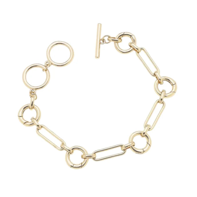 Lilah Charm Collector Toggle Charm Bracelet Base in Shiny Gold