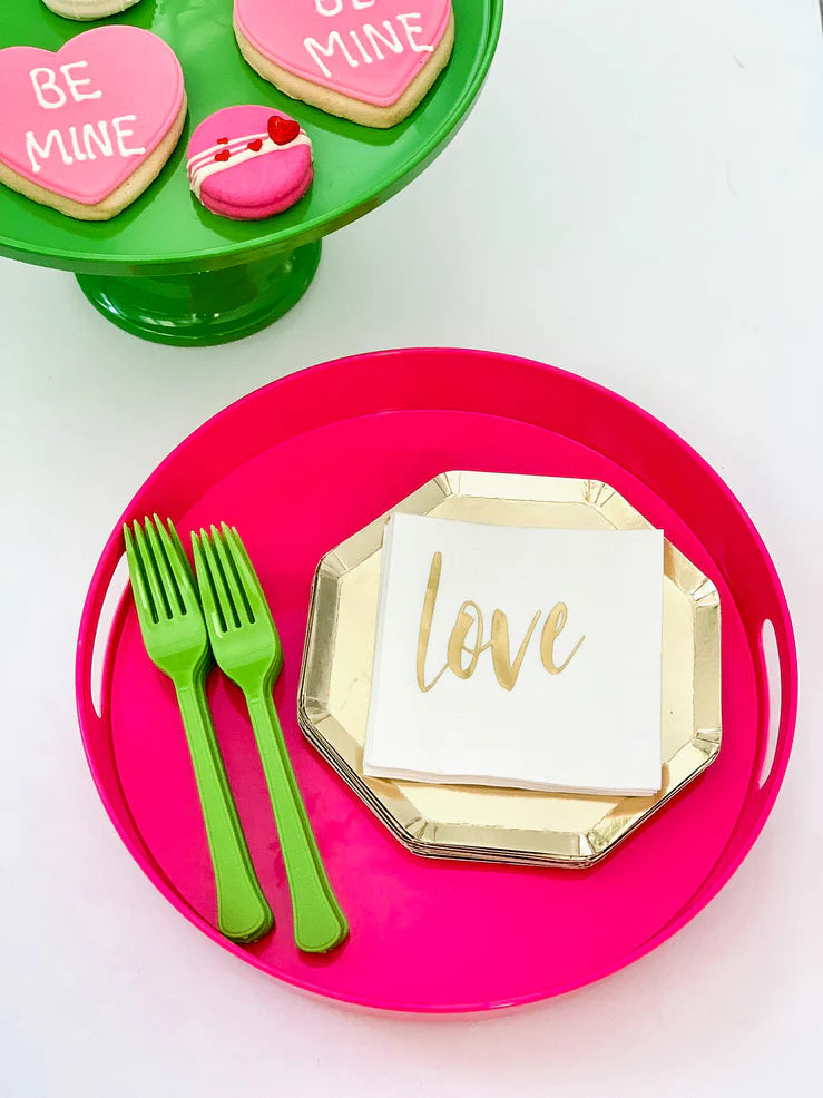 Hot Pink Melamine Serving Tray