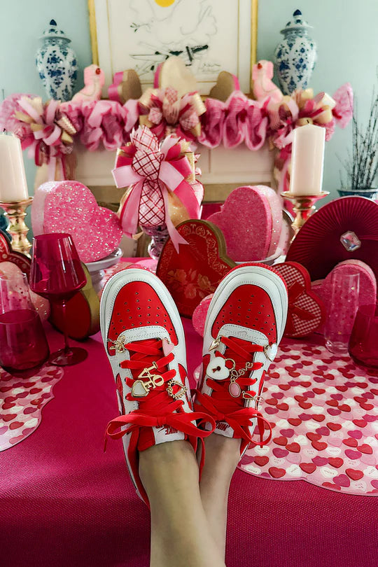 Studded Open Heart Charm in Shiny Gold