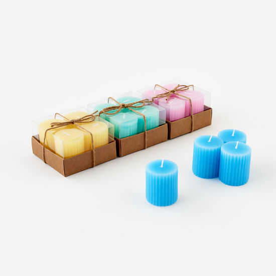 Pastel Ribbed Votive Set (Multiple Colors Available)