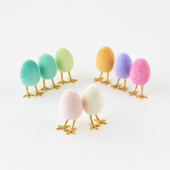Flocked Egg with Feet (Multiple Colors Available)