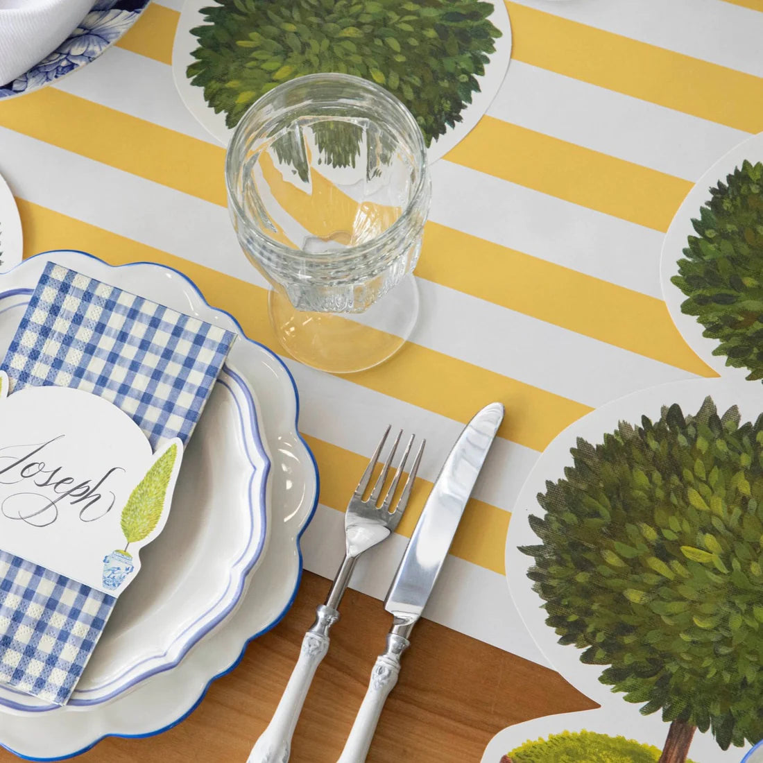 Marigold Classic Stripe Paper Table Runner