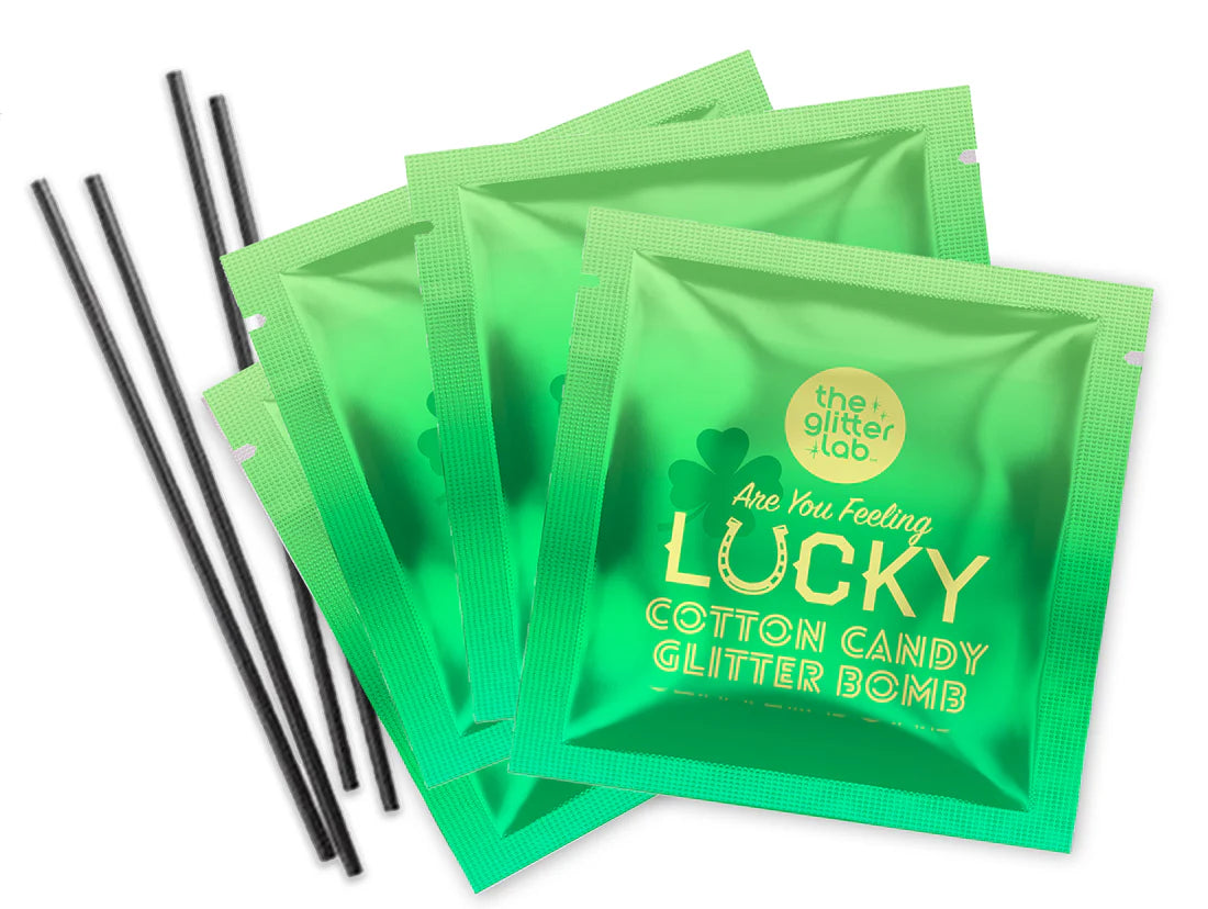 Lucky Green/Gold Cotton Candy Glitter Bombs