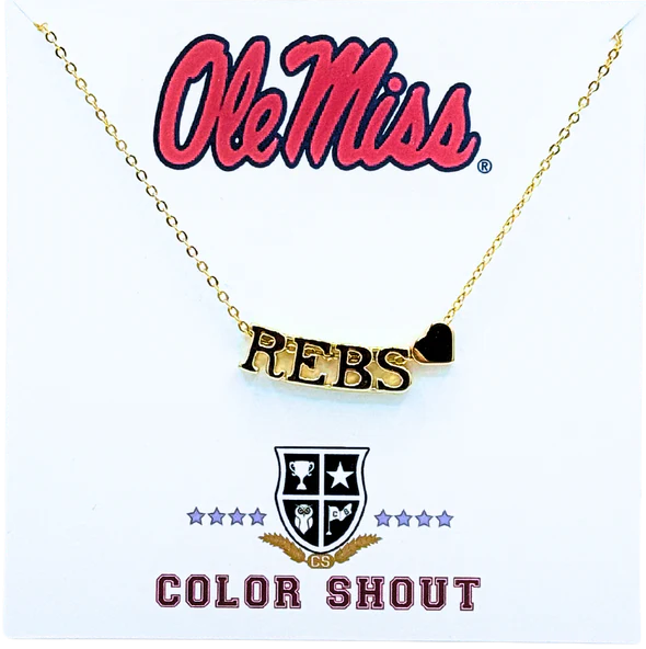 Ole Miss Heart Necklace