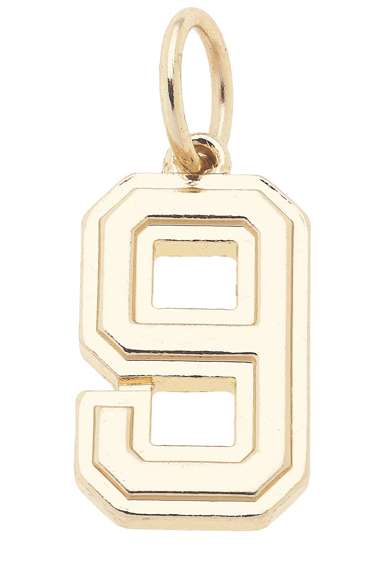 Number "9" Charm in Shiny Gold
