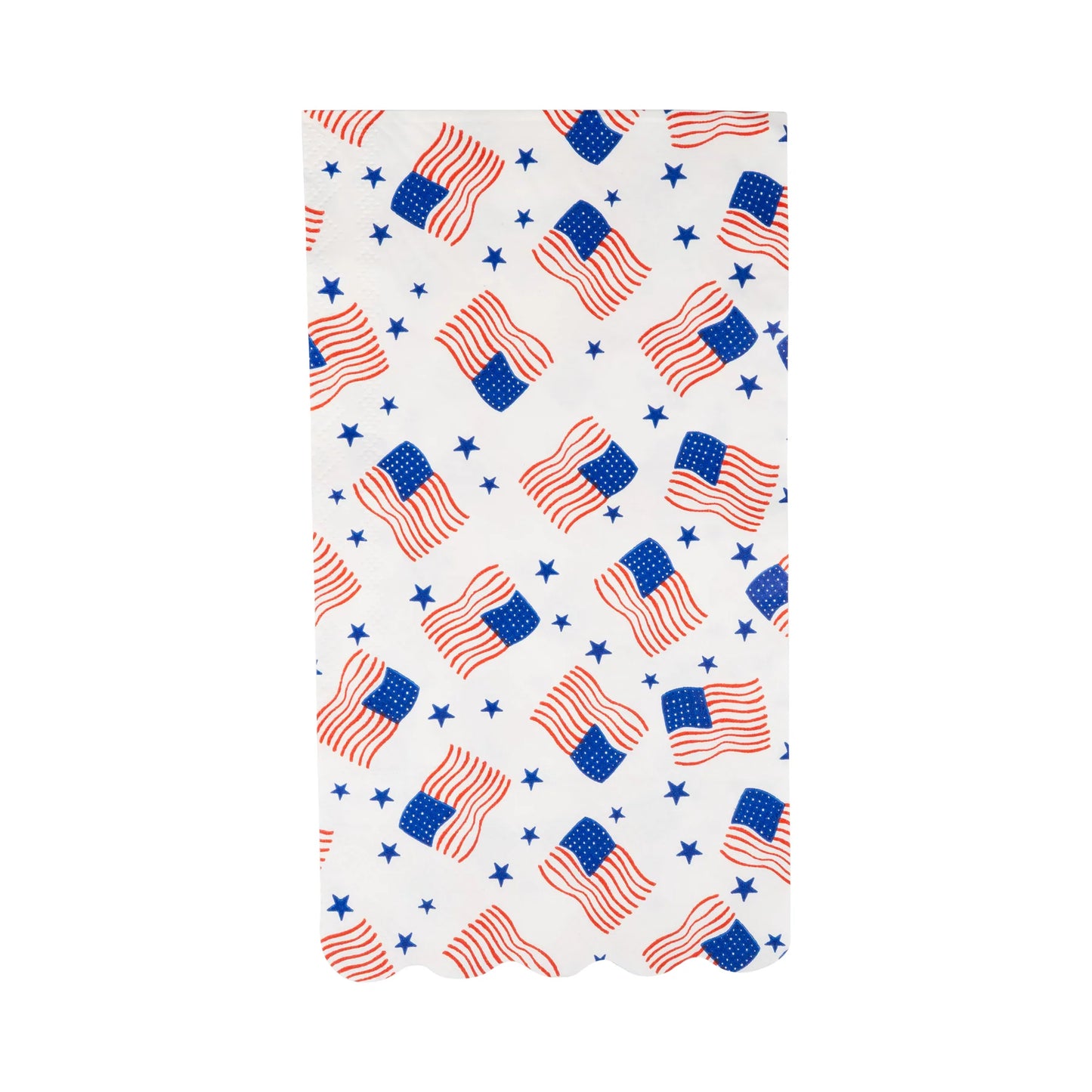 Scattered Flag Scallop Guest Napkins