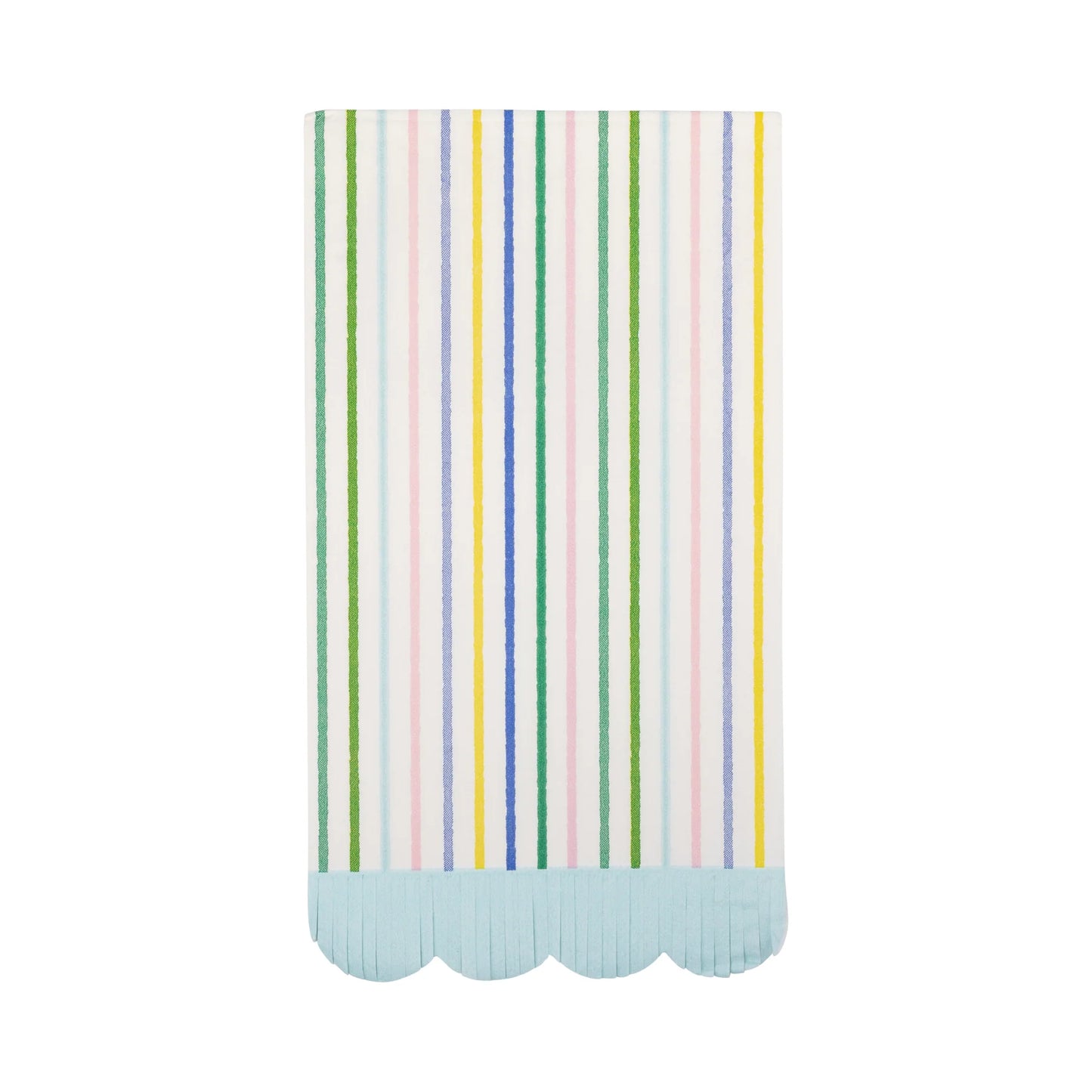 Spring Stripe Scallop Fringe Guest Napkins