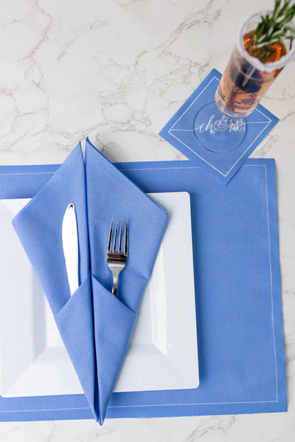 Summer Dreaming Blue Cotton Dinner Napkin Roll
