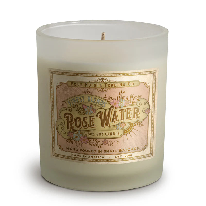 Vintage Rose Water 8oz Soy Candle