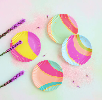 Color Couture Stripe Plate Set: Small (9")