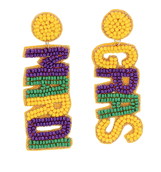 Beaded "Mardi Gras" Earrings