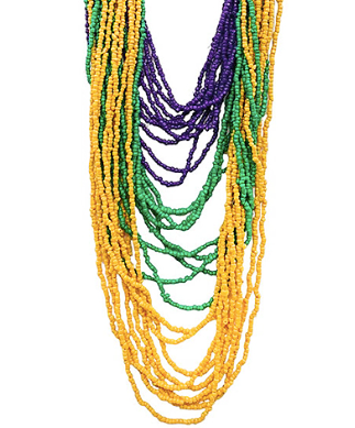 Mardi Gras Seed Bead Necklace