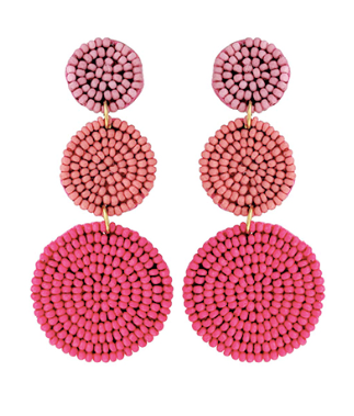 Pink Ombre Round Drop Earrings
