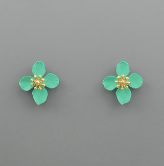 Small Mint Flower Studs