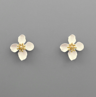 Small Ivory Flower Studs