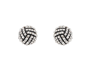 Pave Volleyball Stud Earrings