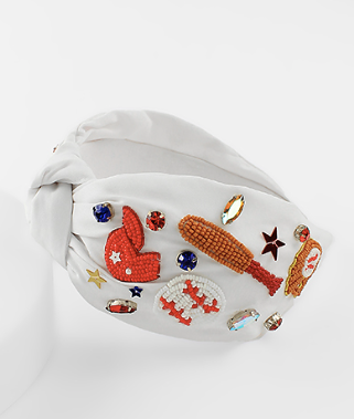 Baseball Seed Bead Headband