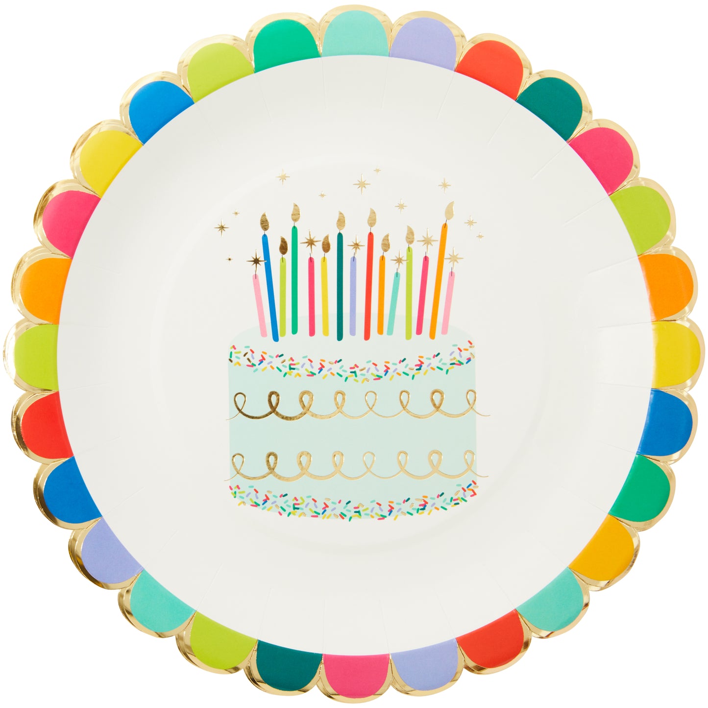 Sprinkle Birthday Scallop Edge Dinner Plate