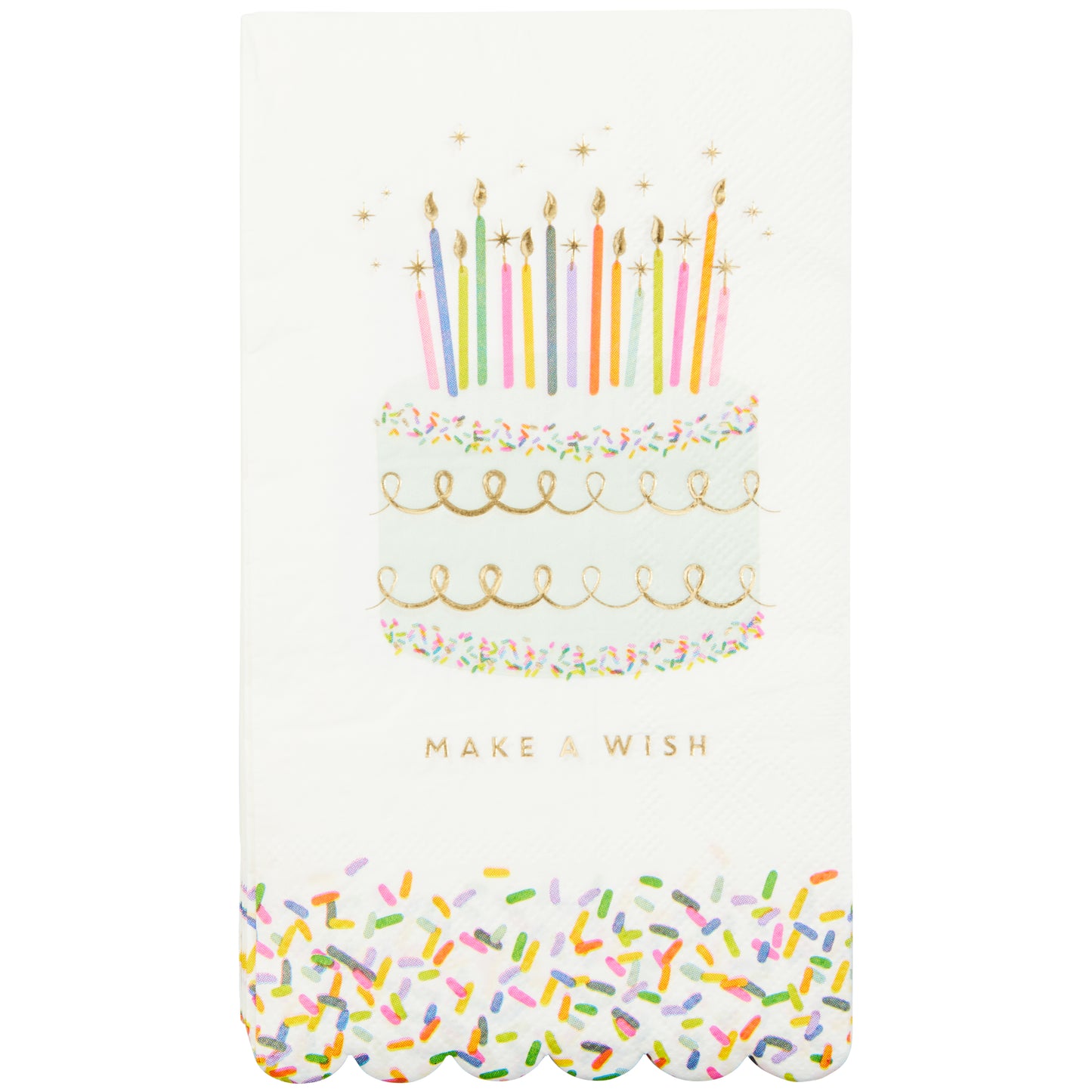 Sprinkle Birthday Scalloped Dinner Napkins