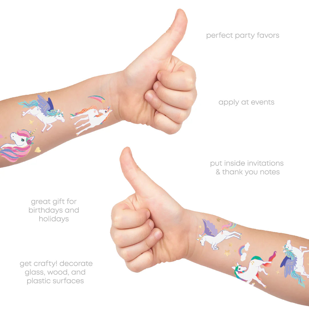Unicorn Party Temporary Tattoo Variety Set