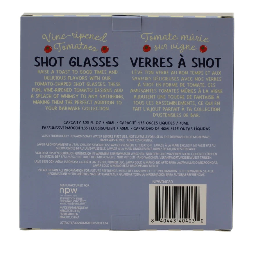 Italian Summer Vine Ripened Tomato Shot Glasses (Set of 4)