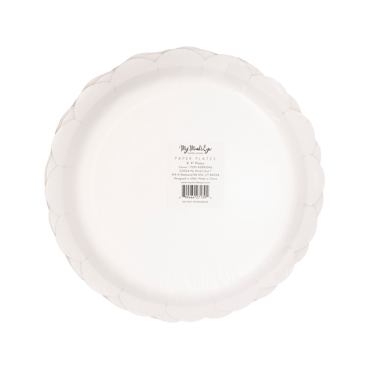 Scalloped Plate: Pink and Orange Carrots