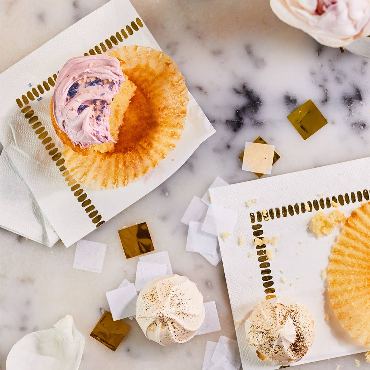 Cocktail Napkins: White Brushstroke