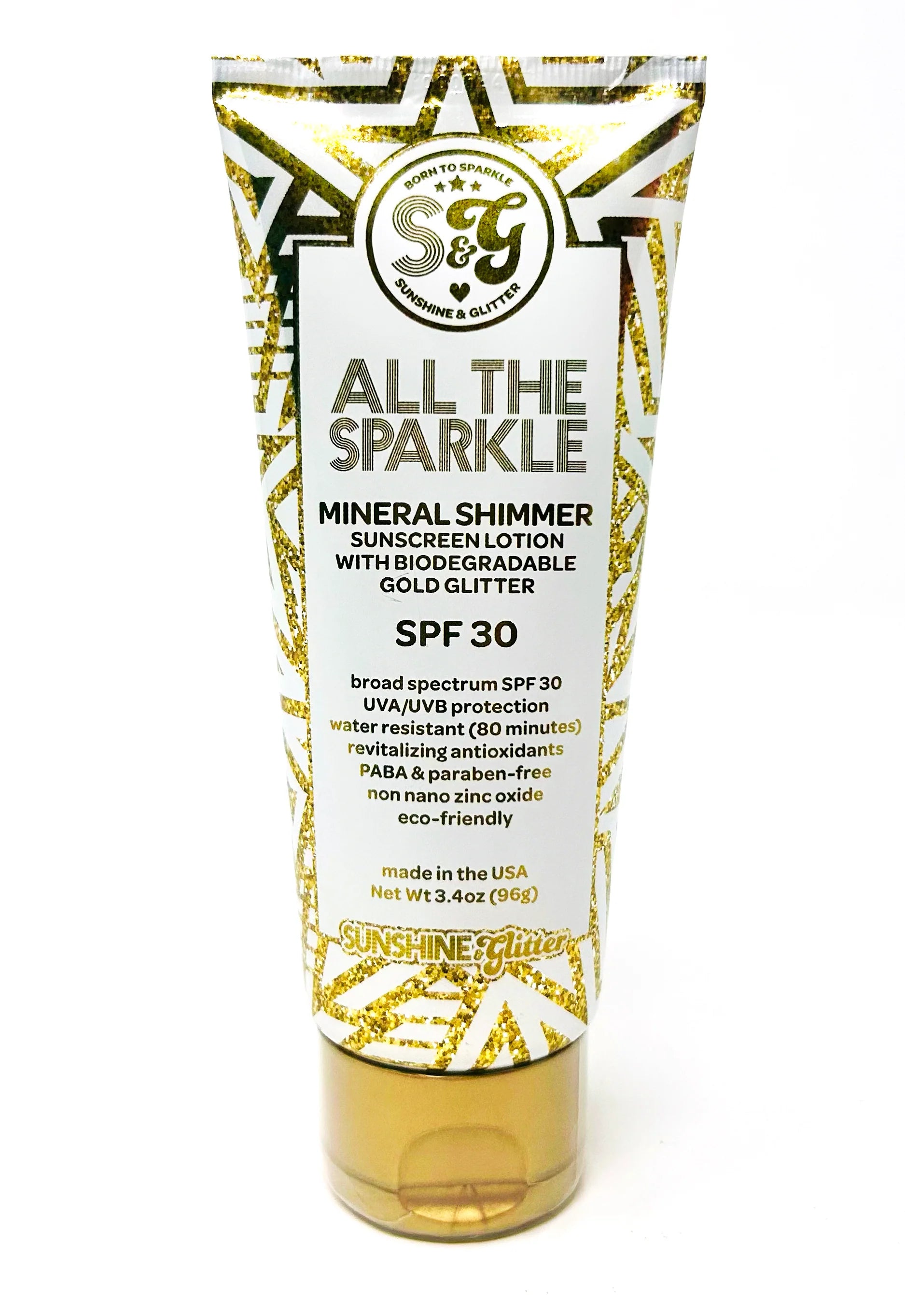 All the Sparkle Mineral Shimmer BioDegradable Sunscreen SPF 30