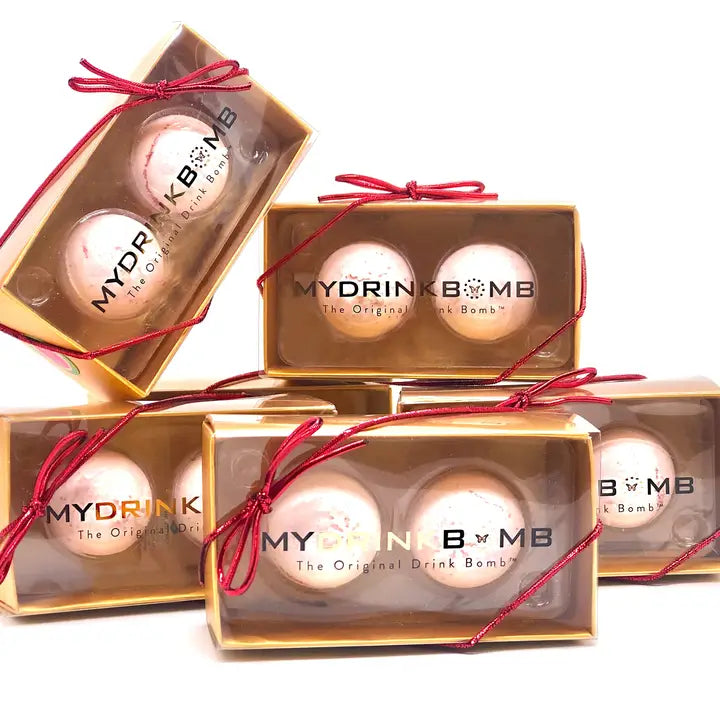 Cocktail Drink Bomb™ 2 Pack Cocktail Bombs with Edible Glitter: Cosmo with Pink Shimmer Dust