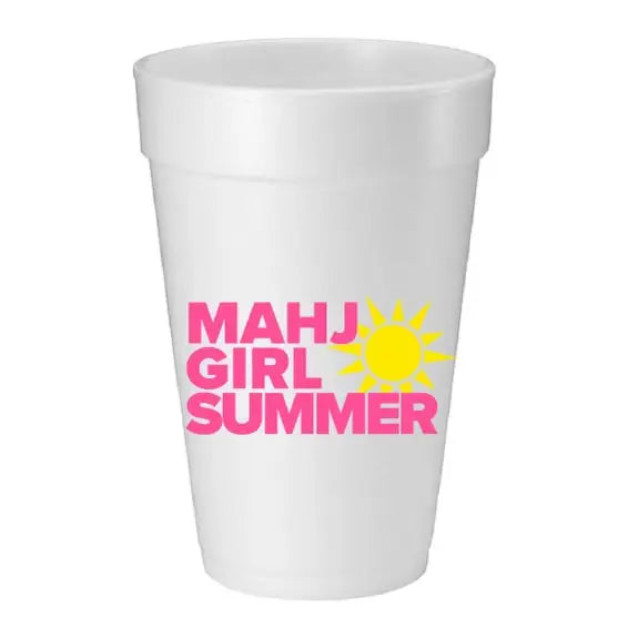 "Mahj Girl Summer" Mahjong Foam Cups