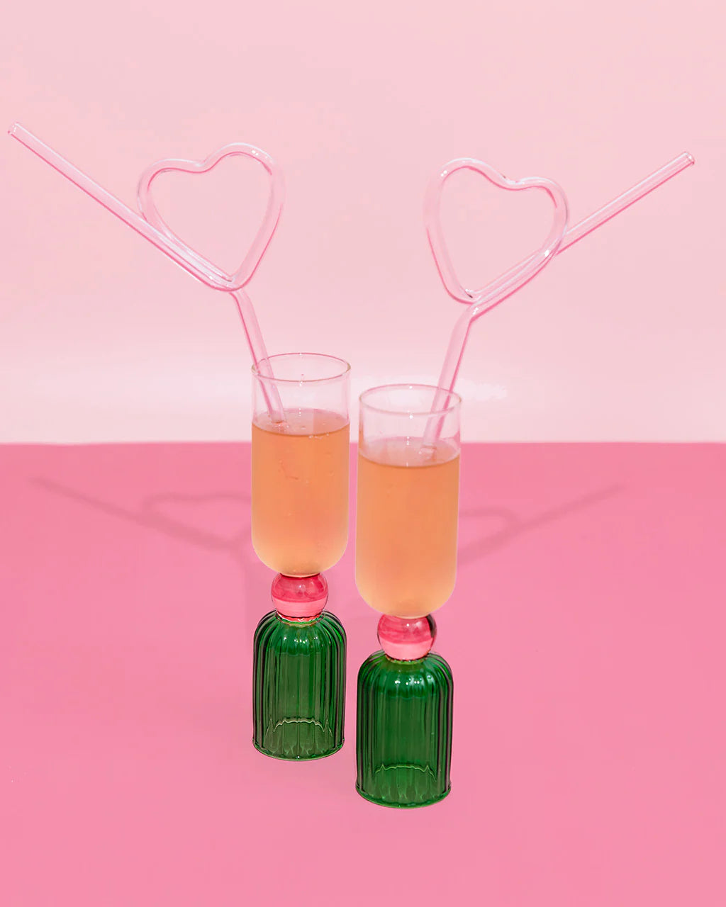 Green & Pink Tipsy Turvey Bar Glass Set