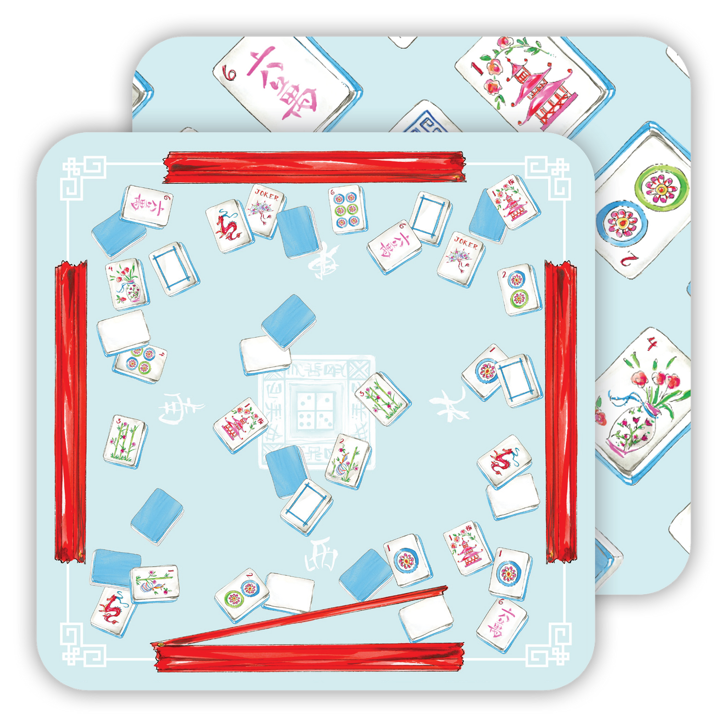 Handpainted Mahjong Paper Coasters