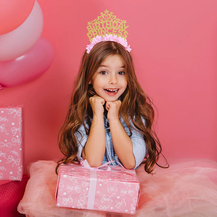 Birthday Princess Party Headband: Gold/Light Pink