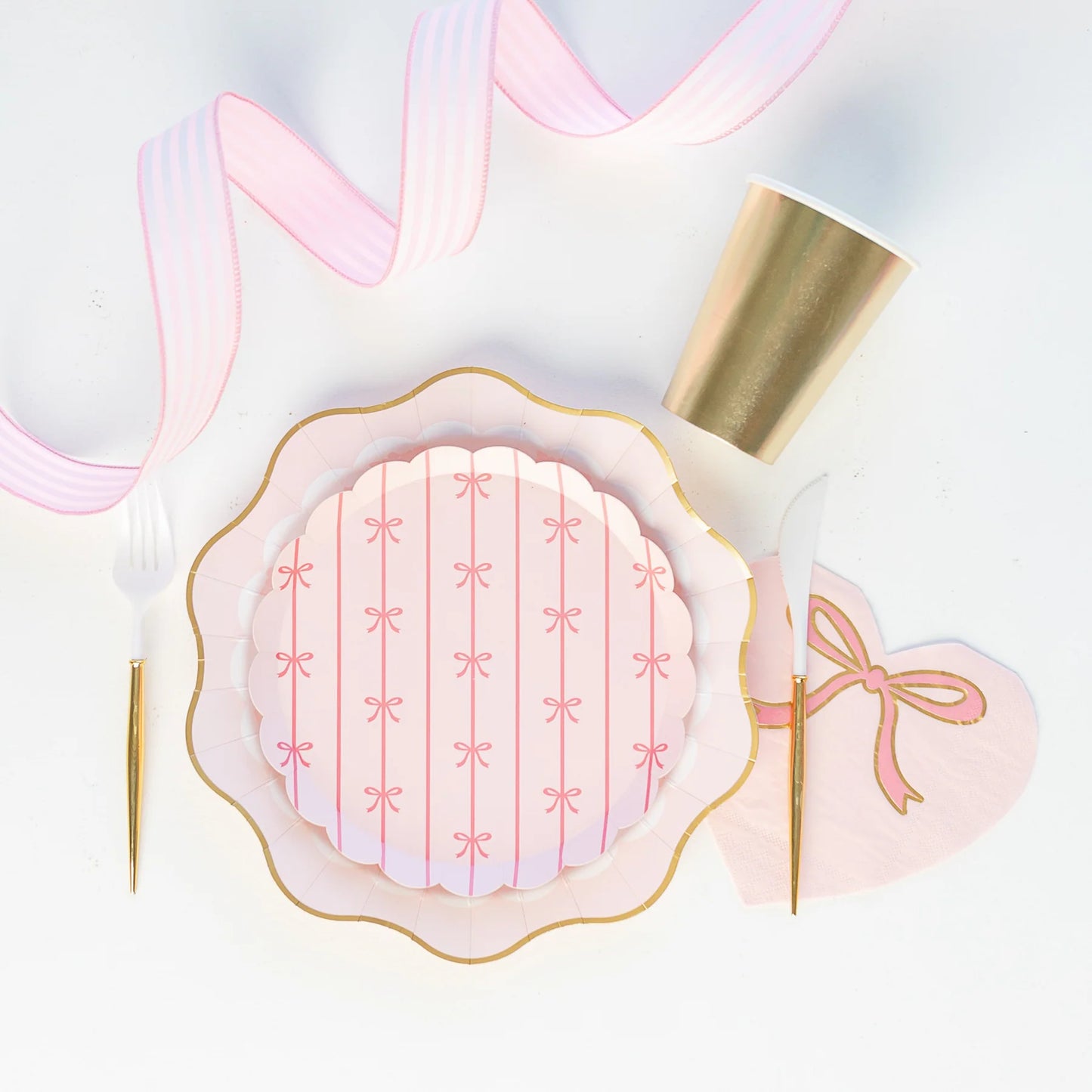 Petal Pink Signature Bow Small Plates