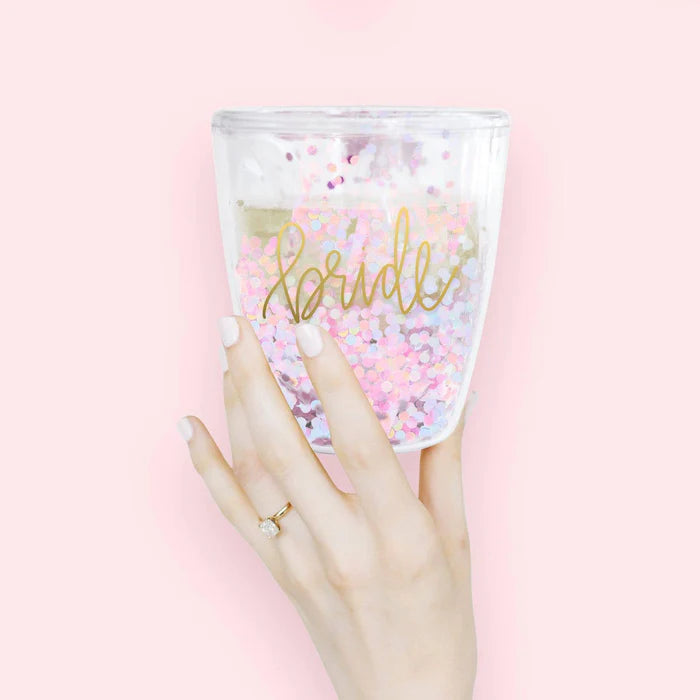 Bride Glitter Acrylic Wine Tumbler