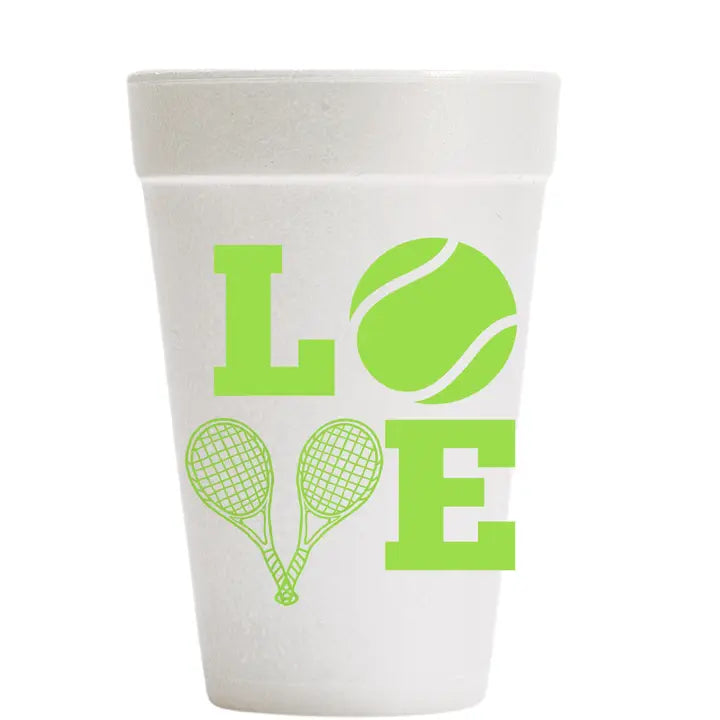 Tennis Love Foam Cups