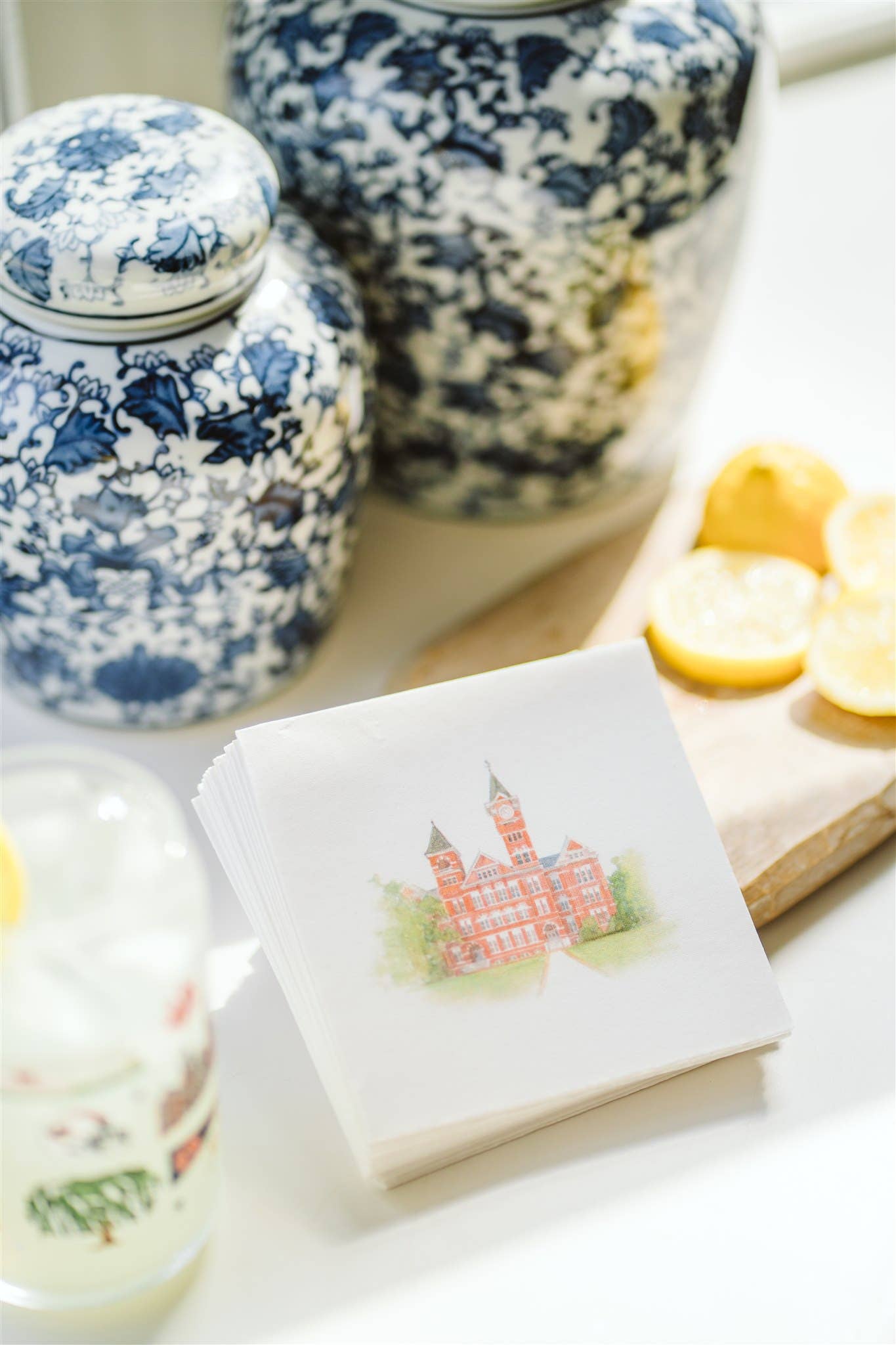 Samford Hall Watercolor Cocktail Napkins