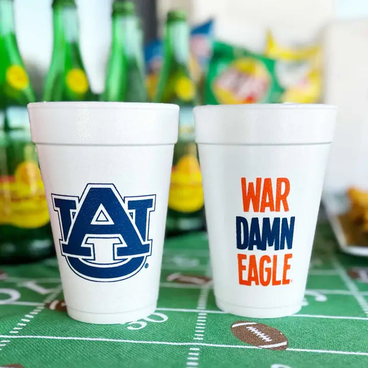War Damn Eagle / AU Logo Styrofoam Cups