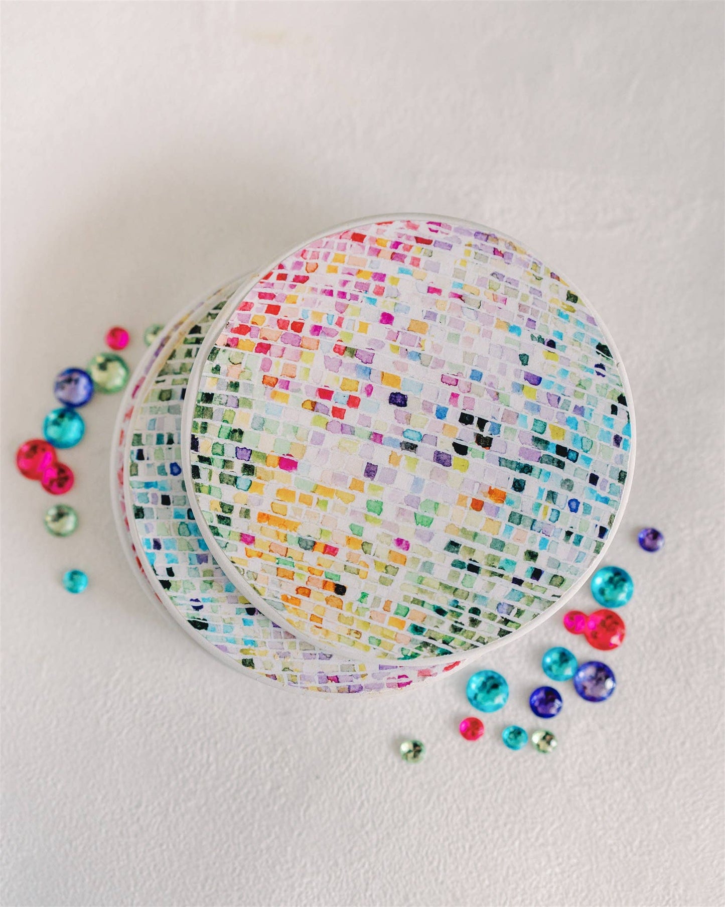 Ceramic Disco Ball Coasters (Set of 4)