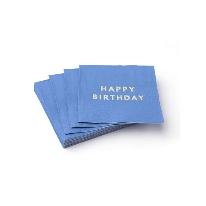 Palisades Blue Signature "Happy Birthday" Cocktail Napkins