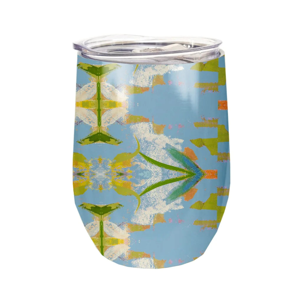 Insulated Wine Tumbler: English Garden Blue