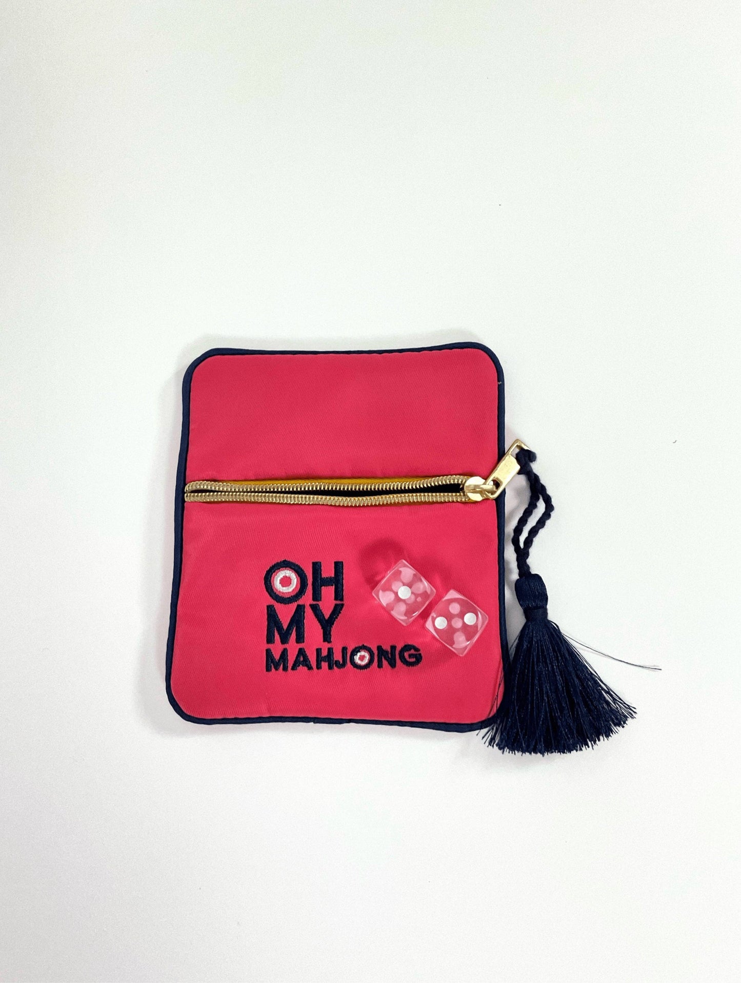 Pink Mahjong Coin & Dice Bag