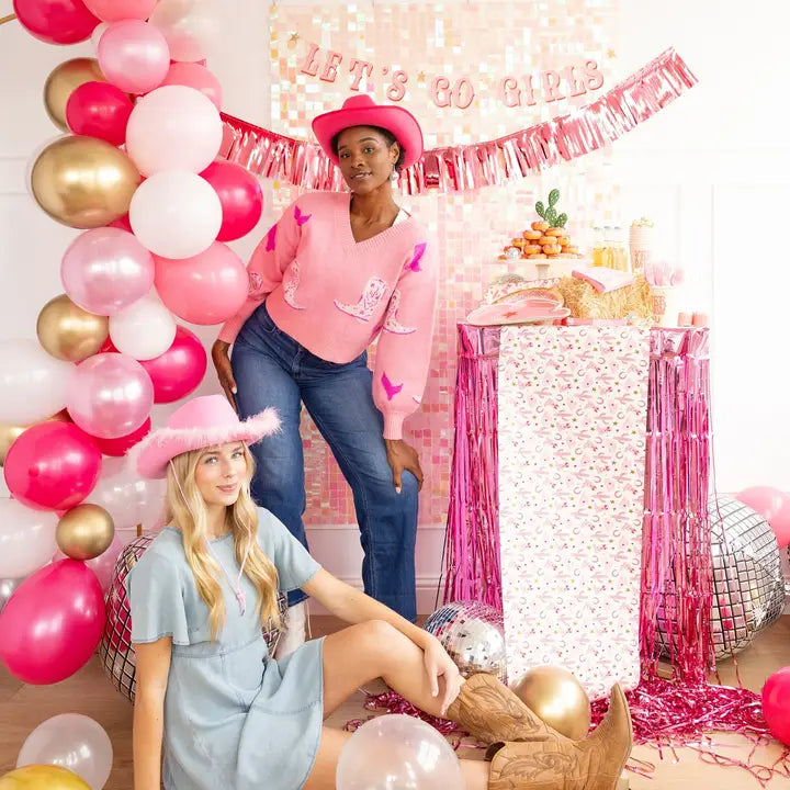 Pink Howdy Patterned Paper Table Runner