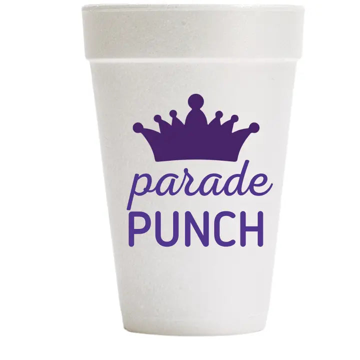 Parade Punch Mardi Gras Foam Cups: Purple