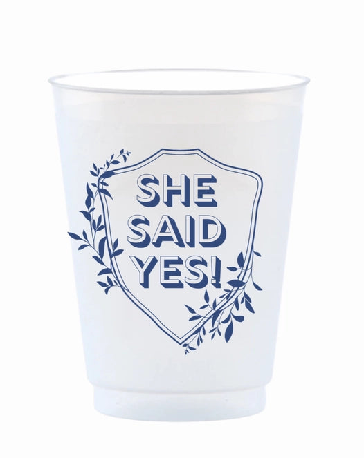 "She Said Yes!" Crest Frosted Cups