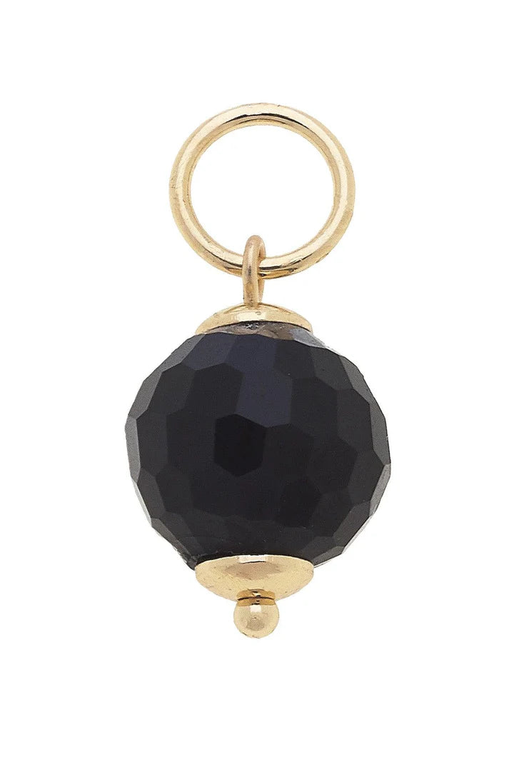 Black Diamond Glass-Faceted Bead Charm