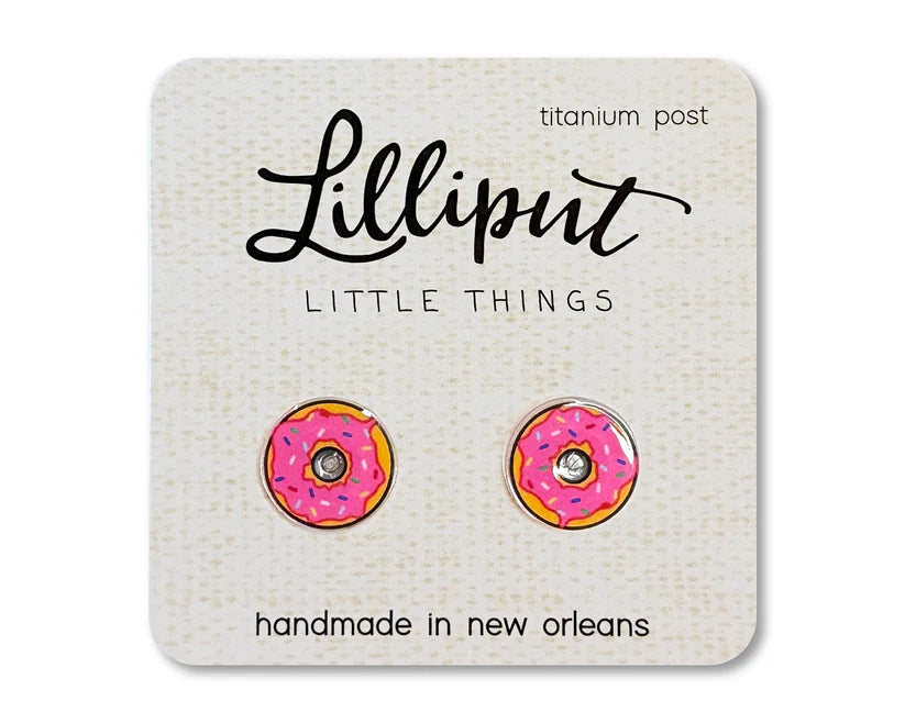 Hypoallergenic Earrings: Pink Sprinkle Donuts