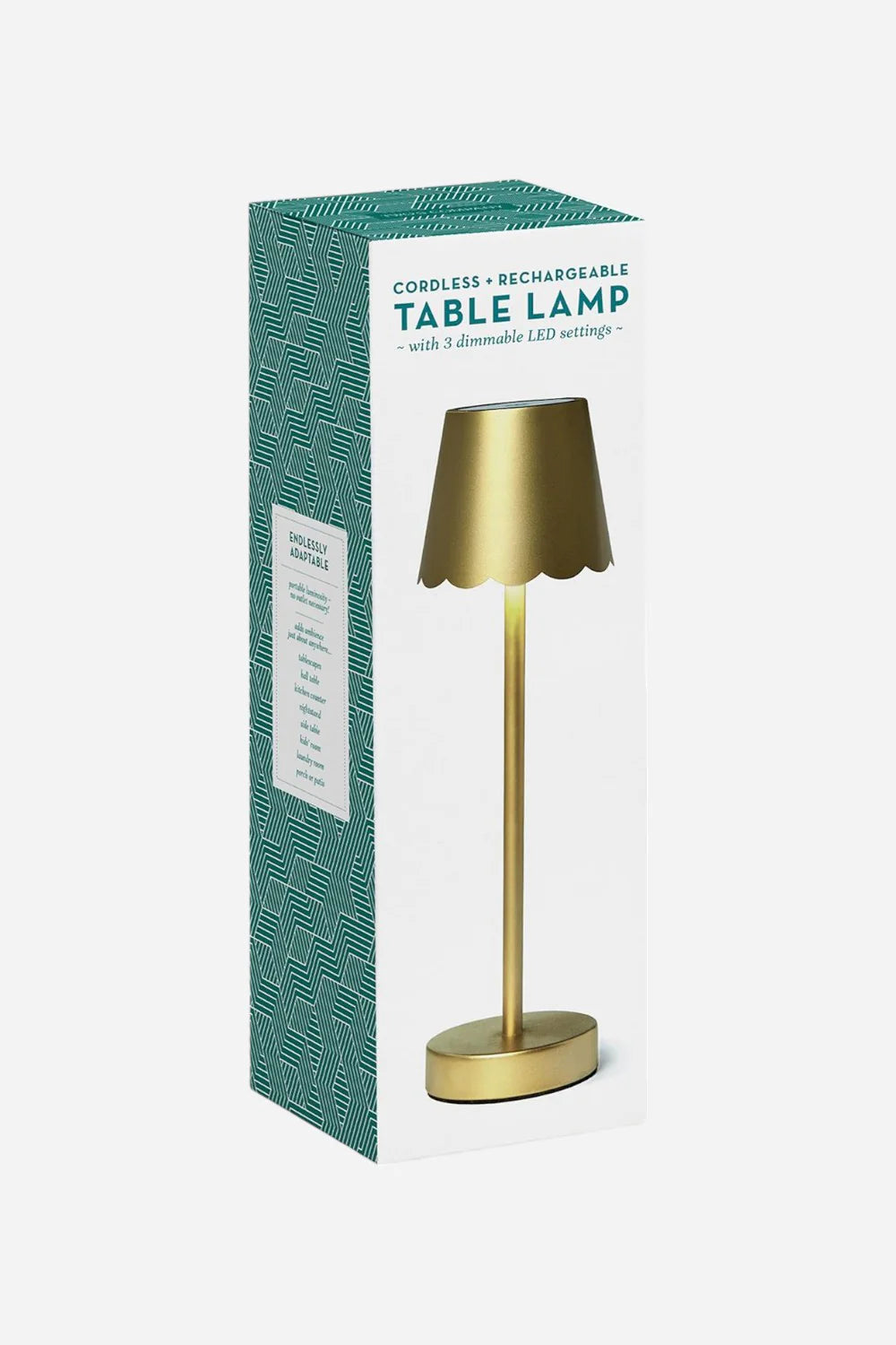 Gold Scalloped Edge LED Cordless Table Lamp