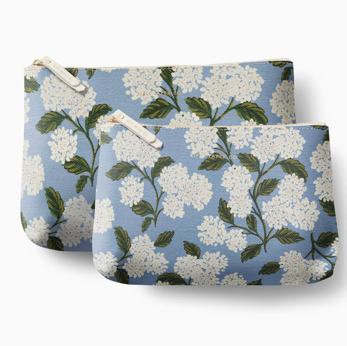 Hydrangea Zippered Pouch Set