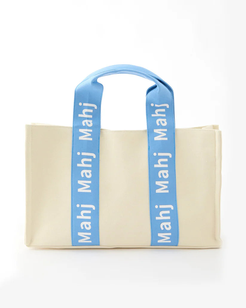 Light Blue Mahj It All Tote Bag